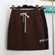 毛呢短裙女秋冬新款 遮胯显瘦大码 高腰a字包臀黑色呢子半身裙百搭