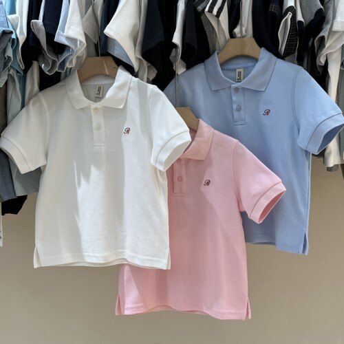 简历男童夏季马卡龙色短袖POLO衫