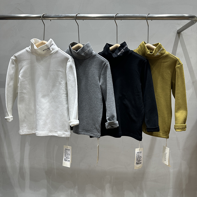 简历家半高领休闲长袖儿童T恤