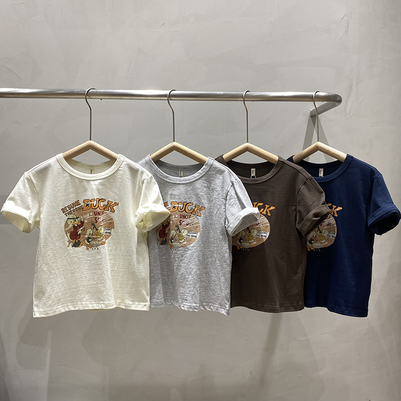 简历家短袖唐老鸭印花儿童T恤