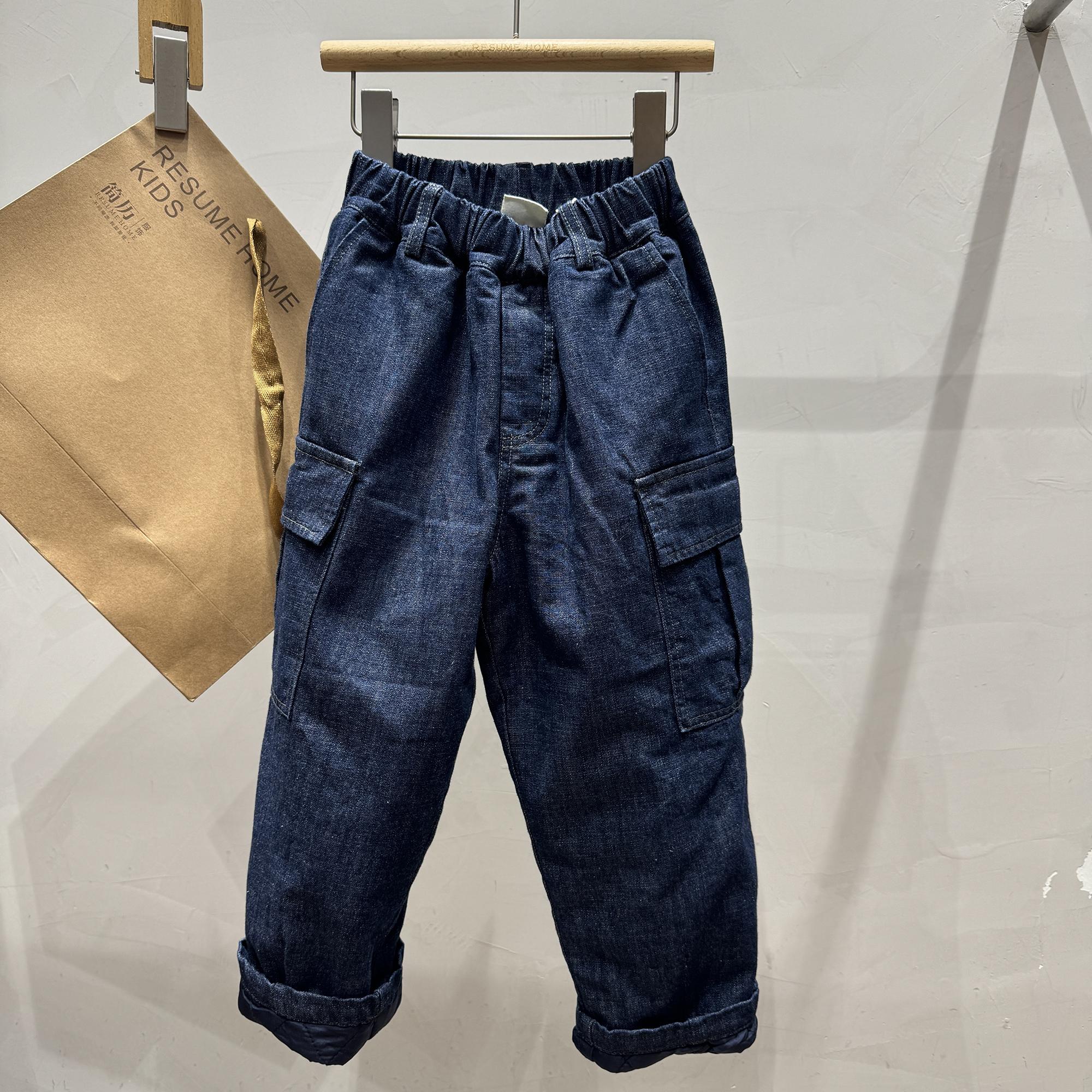 简历家加厚夹棉纯棉牛仔裤