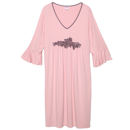 【断码清仓】品牌竹纤维睡衣春夏舒适甜美蕾丝家居服宽松睡衣裙女