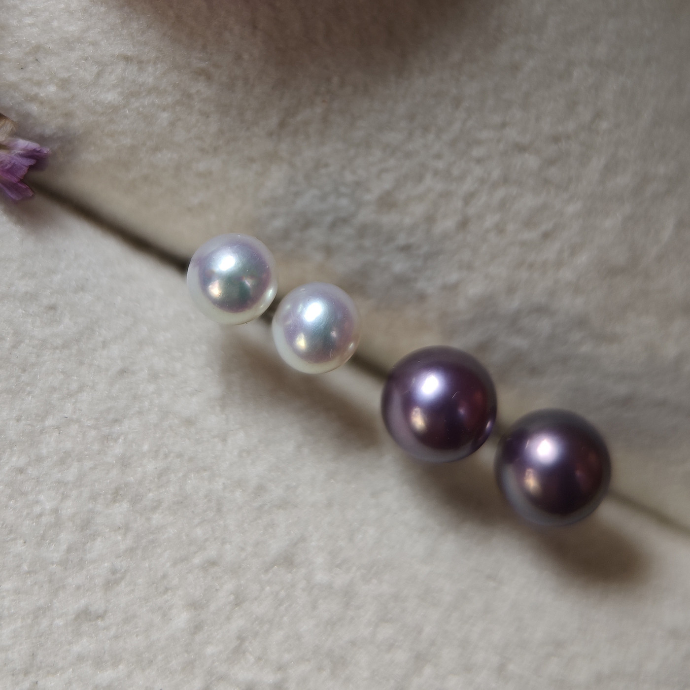 如星辰般璀璨~极强钻光天然白色正圆珍珠耳钉养耳洞妖紫色纯银,珠宝/钻石/翡翠,耳饰,淘宝优惠券,粉丝福利购,淘宝优惠卷