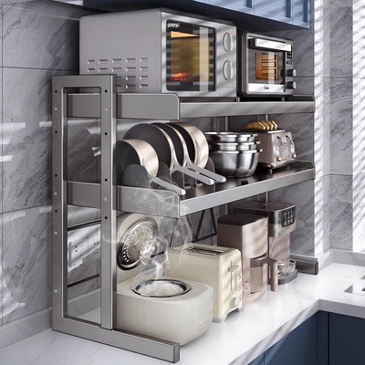 厨房置物架台面三层多功能微波炉电饭煲一体支架专用电器烤箱收纳