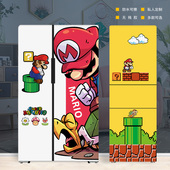 超级玛丽自粘冰箱贴纸装 饰贴画全贴创意侧面翻新全包网红卡通防水