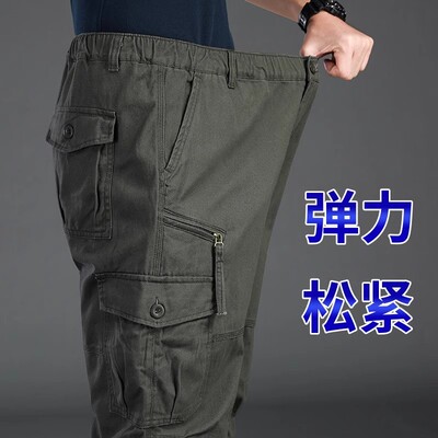 纯棉休闲裤男夏季薄款工装七分裤