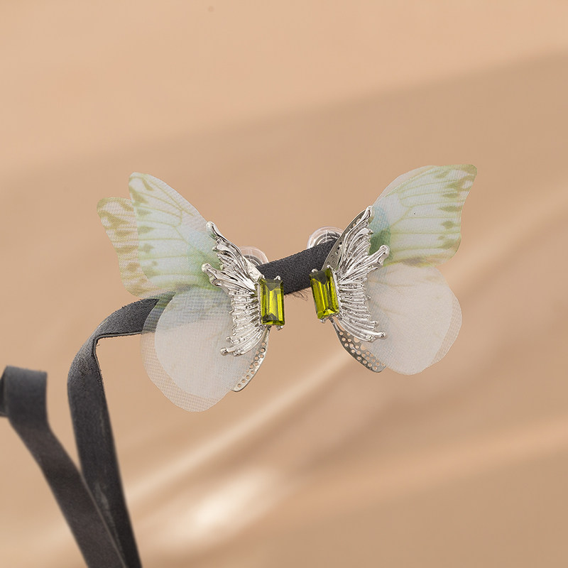 超仙精灵蝴蝶耳环女独特设计网纱耳饰森系高级感蚊香盘无耳洞耳夹,饰品/流行首饰/时尚饰品新,耳夹,淘宝优惠券,粉丝福利购,淘宝优惠卷