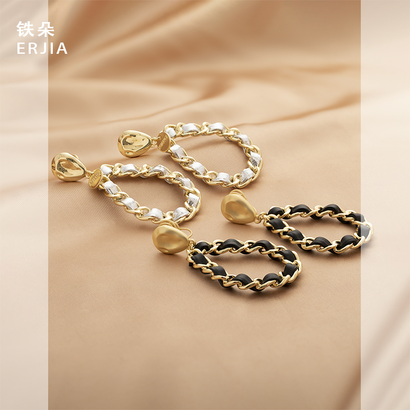 镂空水滴形链条吊坠蚊香盘耳夹