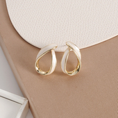 法式 复古耳环几何水滴交叉简约气质耳饰耳钉蚊香盘耳夹无耳洞夏天