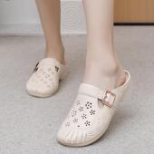 女静音软底外穿室内凉鞋 包头半拖鞋 厚底防滑踩屎感潮 新款 2025夏季