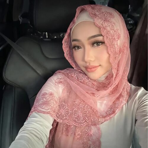 年新款蕾丝绣花纱巾女外贸披肩百