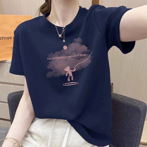 欧货薄款纯棉短袖t恤女