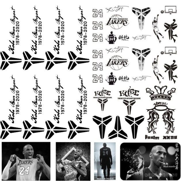 致敬偶像科比纹身贴 抖音同款纪念 曼巴精神 手腕日期纹身贴定制