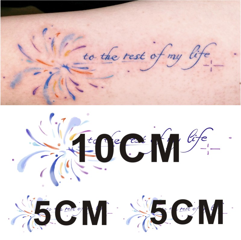 韩系手绘ins泫雅风彩色卡通可爱手臂英文字母烟花纹身贴防水男女,家居饰品,其他贴饰,淘宝优惠券,粉丝福利购,淘宝优惠卷