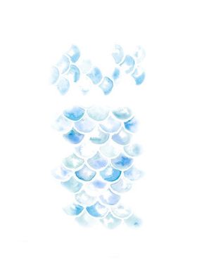 高级感蓝色龙鳞片样式彩色纹身贴纸防水个性时尚国风网红彩绘甜酷