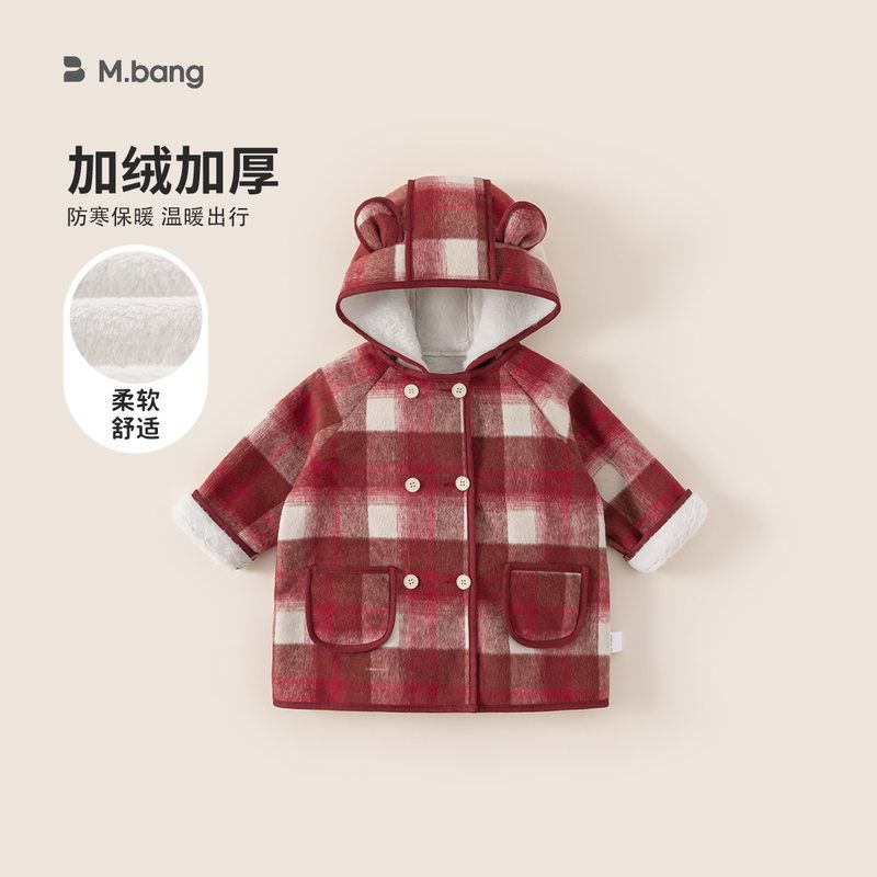 小一家儿童呢大衣过年喜庆生日