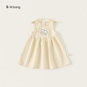 连衣裙无袖 卡通 格子裙子 小一家 可爱夏XQ25356 绣花儿童蝴