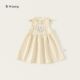 连衣裙无袖 卡通 格子裙子 小一家 可爱夏XQ25356 绣花儿童蝴