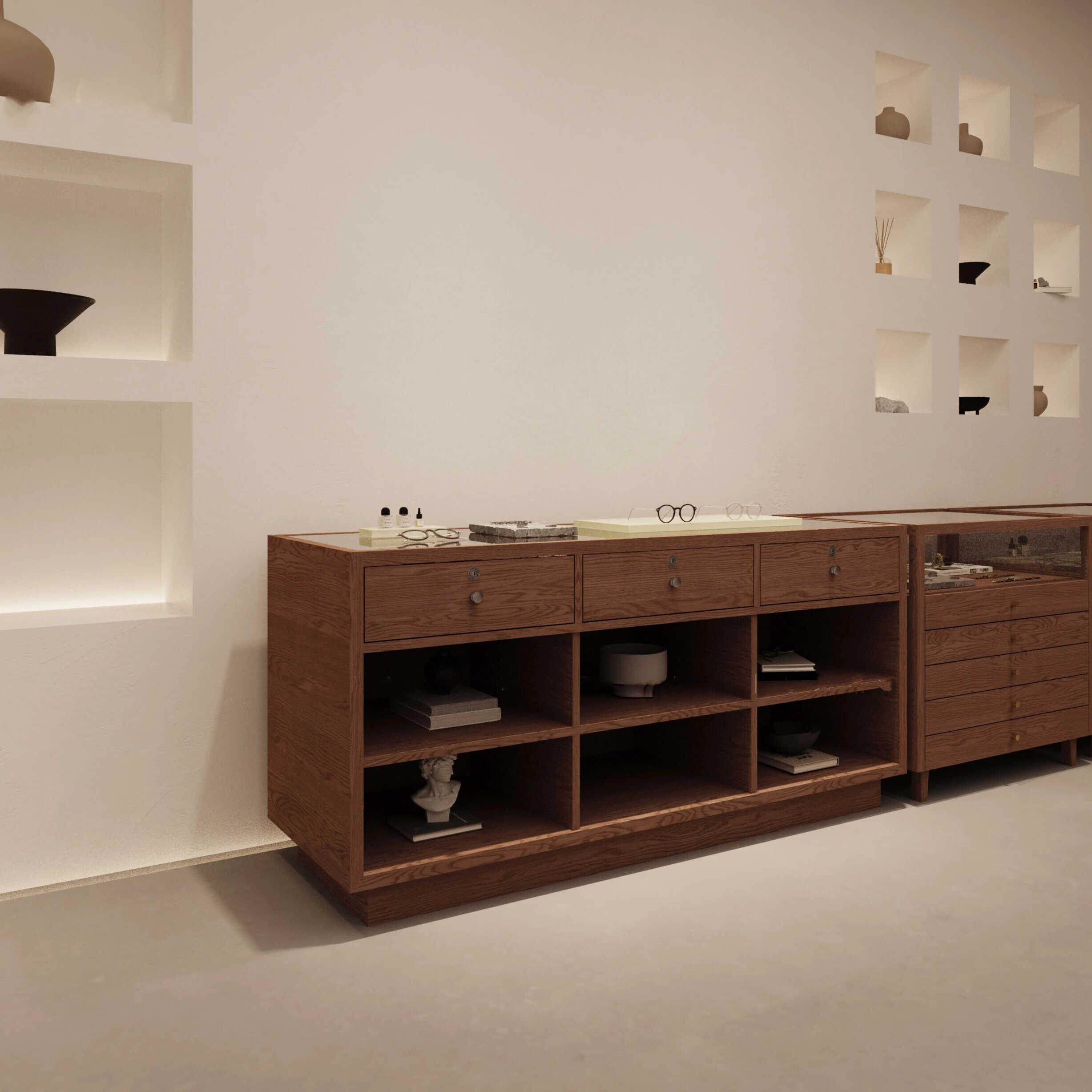 服装店中岛台展示柜实木饰品店