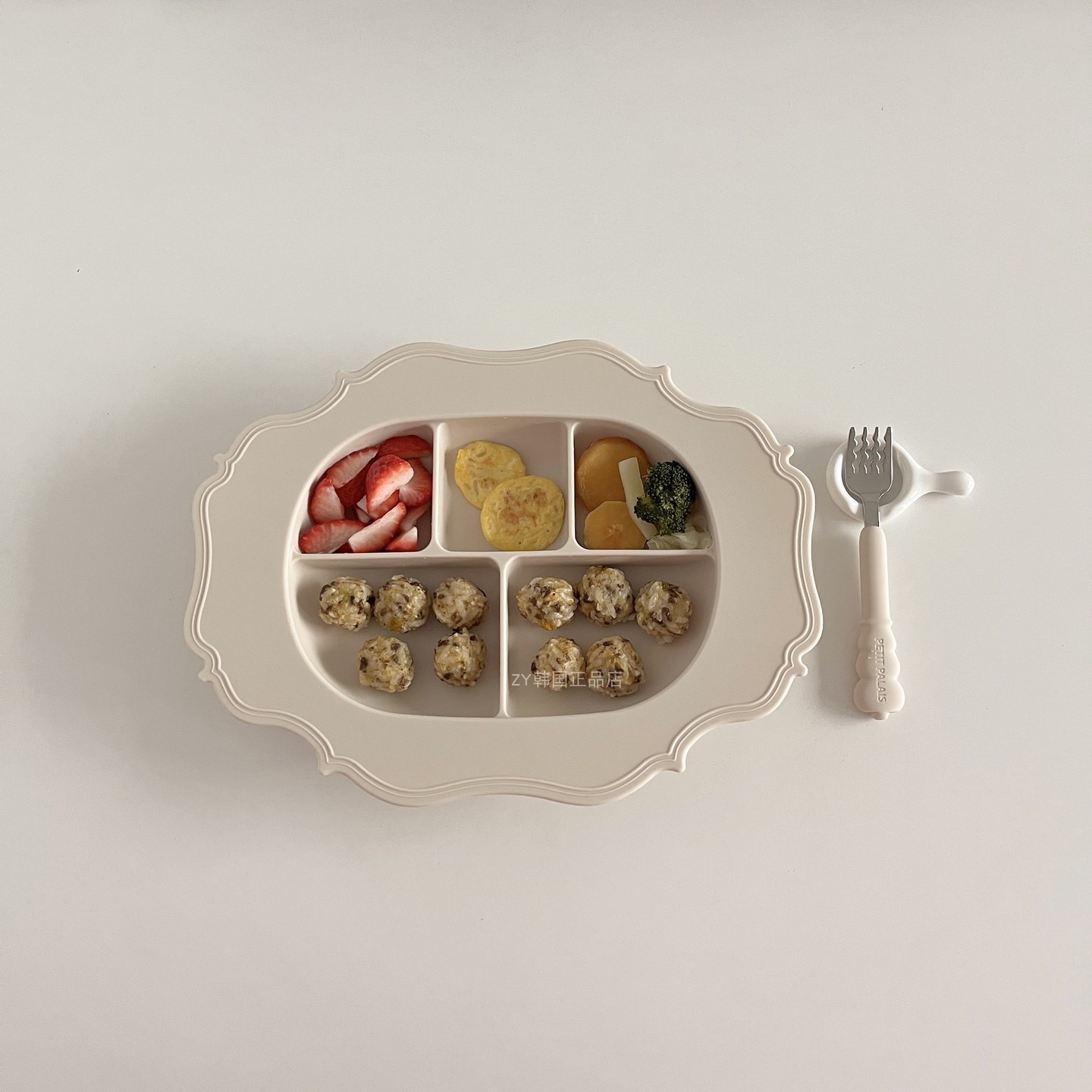 韩国代购高端品牌儿童餐具辅食分隔盘早餐盘宝宝防摔防滑吸盘碗