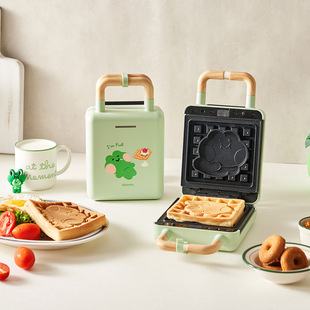 韩国代购进口早餐机家用三明治机小型可爱华夫饼机烤吐司机烤面包