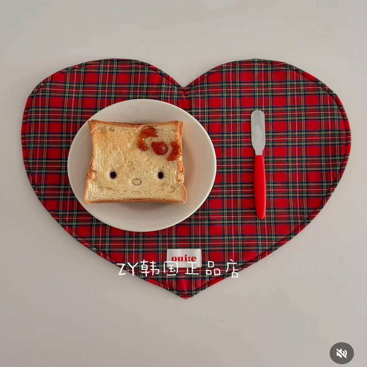 韩国代购进口ins清新格子餐垫餐补美食拍照道具北京不烘培装饰布