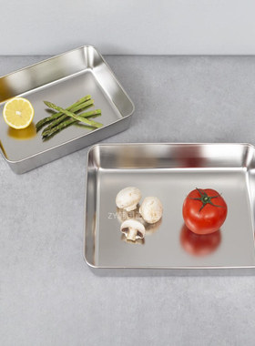 韩国代购进口304不锈钢备菜盘火锅配菜盒备餐长方形家用收纳托盘