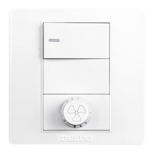 德力西一开双控带吊扇调速器一体无级变速电风扇调速带灯开关面板