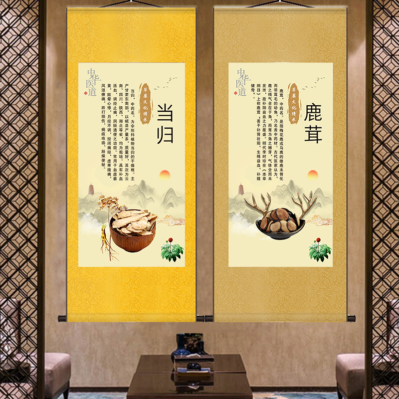 中草药中医馆养生馆草本保健植物