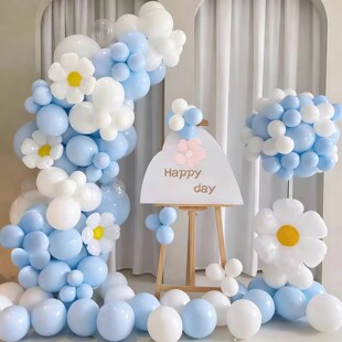 蓝色气球拱门生日派对婚礼结婚毕业典礼商场门店开业装饰场景布置