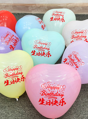 氛围装饰房间彩色生日快乐气球
