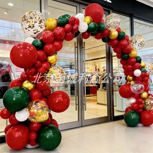 圣诞节气球装饰拱门发光立柱地飘桌飘支架商场门店铺氛围场景布置