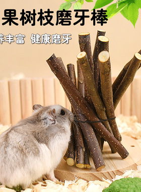仓鼠磨牙棒苹果枝甜竹金丝熊烘干苹果木树枝兔子荷兰猪可食用零食