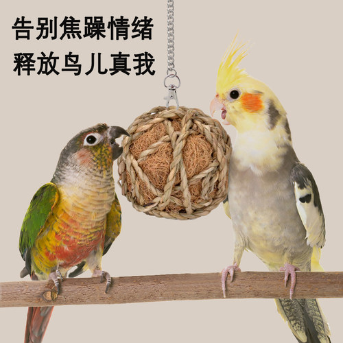 鹦鹉玩具解闷自嗨陪伴小太阳牡丹玄凤啃咬解压专用训练藤球小玩具