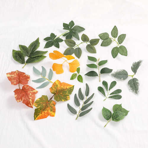 树叶diy贴画材料插花装饰