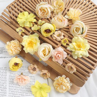 写真头饰痛包装 绢花发饰 饰物谷美 古风汉服头饰 仿真花DIY材料包