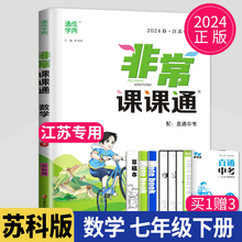 2024非常课课通七年级下册数学七下苏科版SK苏教版江苏初一下学期7年级下中学教材全解同步训练讲解辅导书初中教辅资料试卷练习册