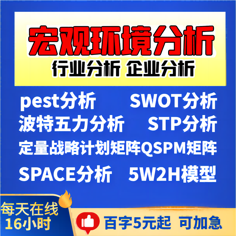 pest分析SWOT分析stp分析波特五力分析5w2h分析