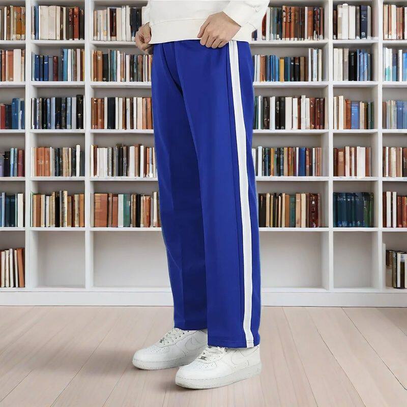 广东宝蓝直筒白杠校服裤