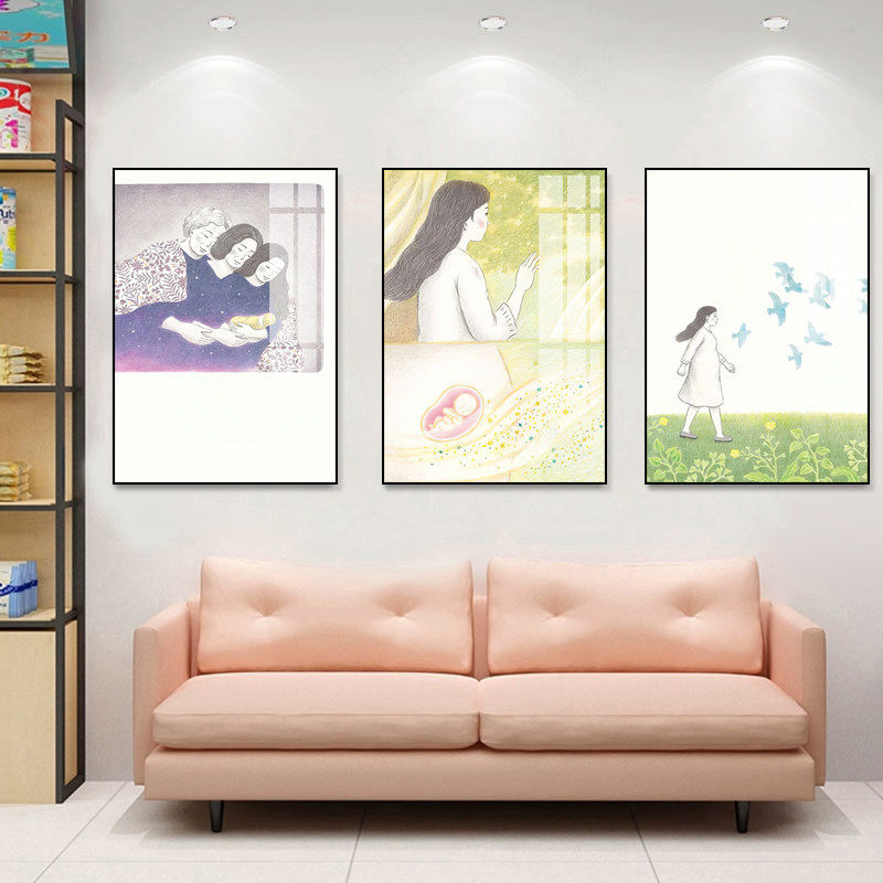 医院妇产科月子中心挂画母婴用品游泳馆装饰画母婴室亲子酒店壁画