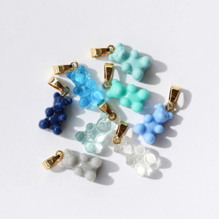 小熊吊坠 彩色糖果熊项链 Crystal Haze权志龙王紫璇同款