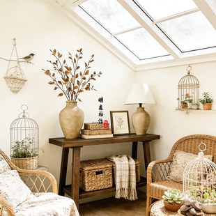 2025新款爆款中古风实木玄关台入户门口走廊过道侘寂风条案小桌子