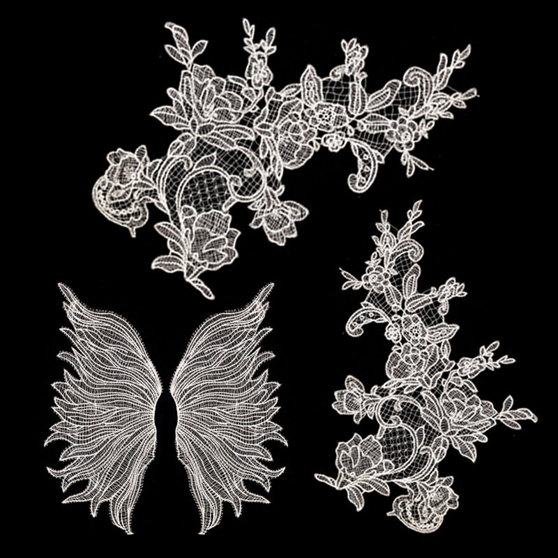 鱼丝线刺绣蕾丝对称花片轻盈白色唯美花卉翅膀对花服装花边辅料,纺织面料/辅料/配套,服装花边,淘宝优惠券,粉丝福利购,淘宝优惠卷