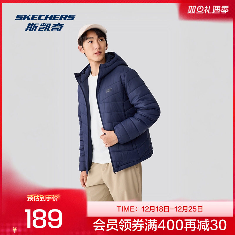 Skechers斯凯奇2025年秋冬季男女同款舒适保暖梭织裥棉外套
