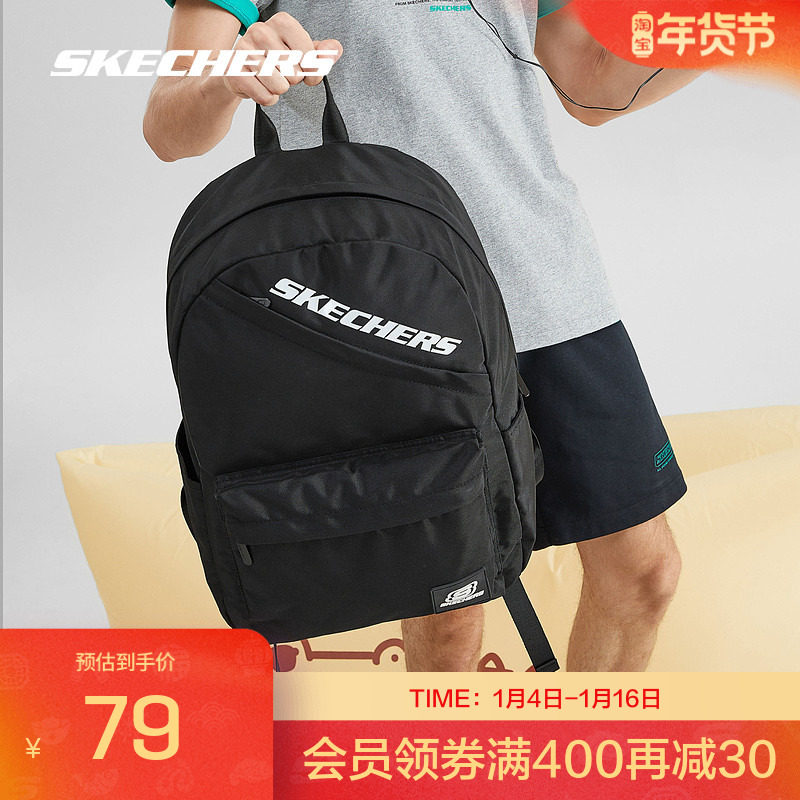 Skechers斯凯奇双肩包秋经典轻便背包大学生书包简约电脑包