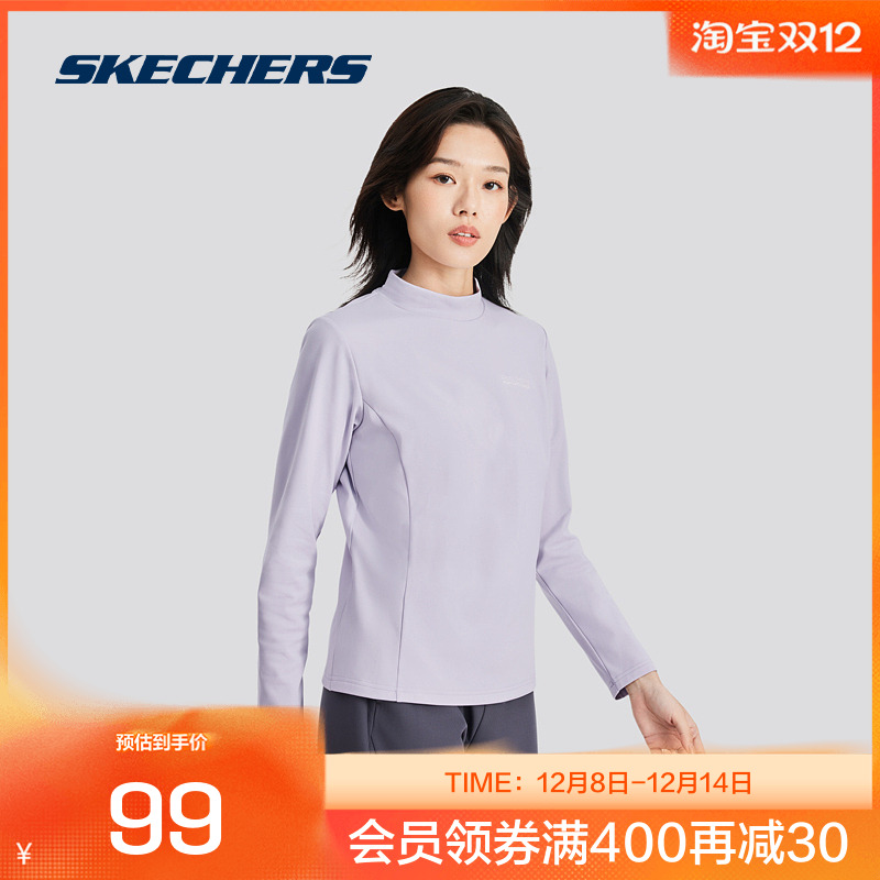 斯凯奇加绒针织长袖T恤