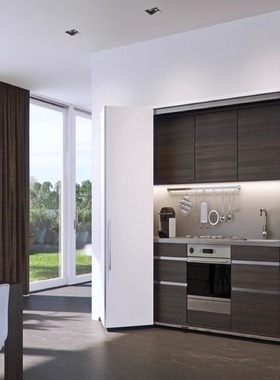 瑞士HAWA第二代衣帽间轨道隐藏门衣柜折叠推拉门双门插入式回旋门