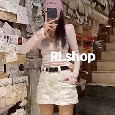 RL.shop8203牛仔半身裙女夏季2024新款辣妹高腰显瘦包臀裙a字短裙