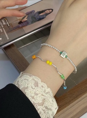 通体S925纯银新国潮发字麻将手链