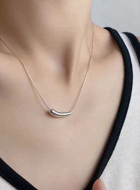 S925简约小茄子女网红锁骨链纯欲